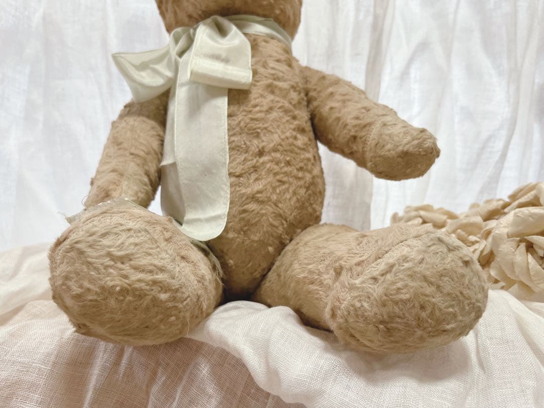 アンティーク　ヴィンテージ　テディベア　ぬいぐるみ　フランス　ブルーアイ