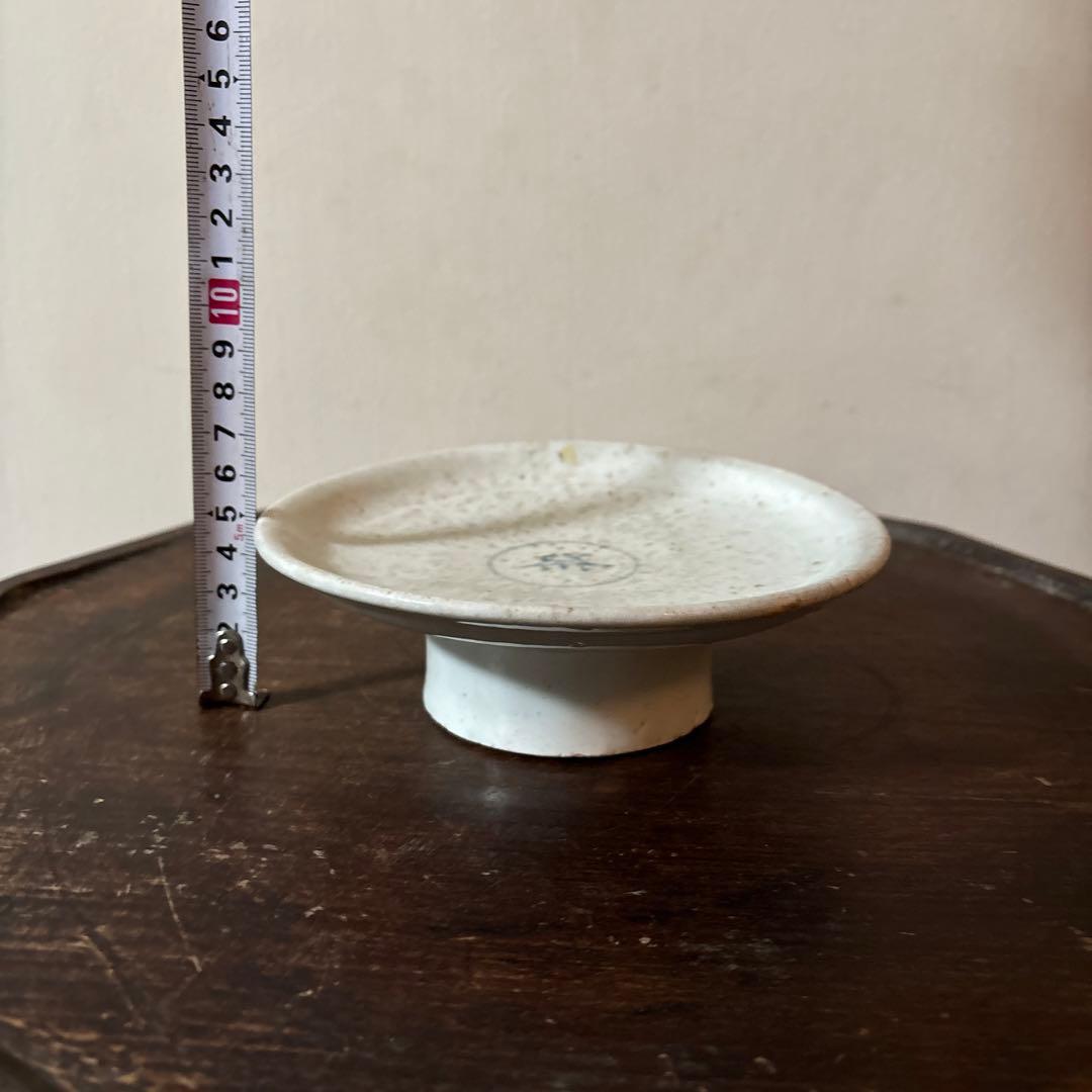 李朝染付祭器　台皿　その⑧ 白磁　古美術　アンティーク　朝鮮古陶磁　白洲正子