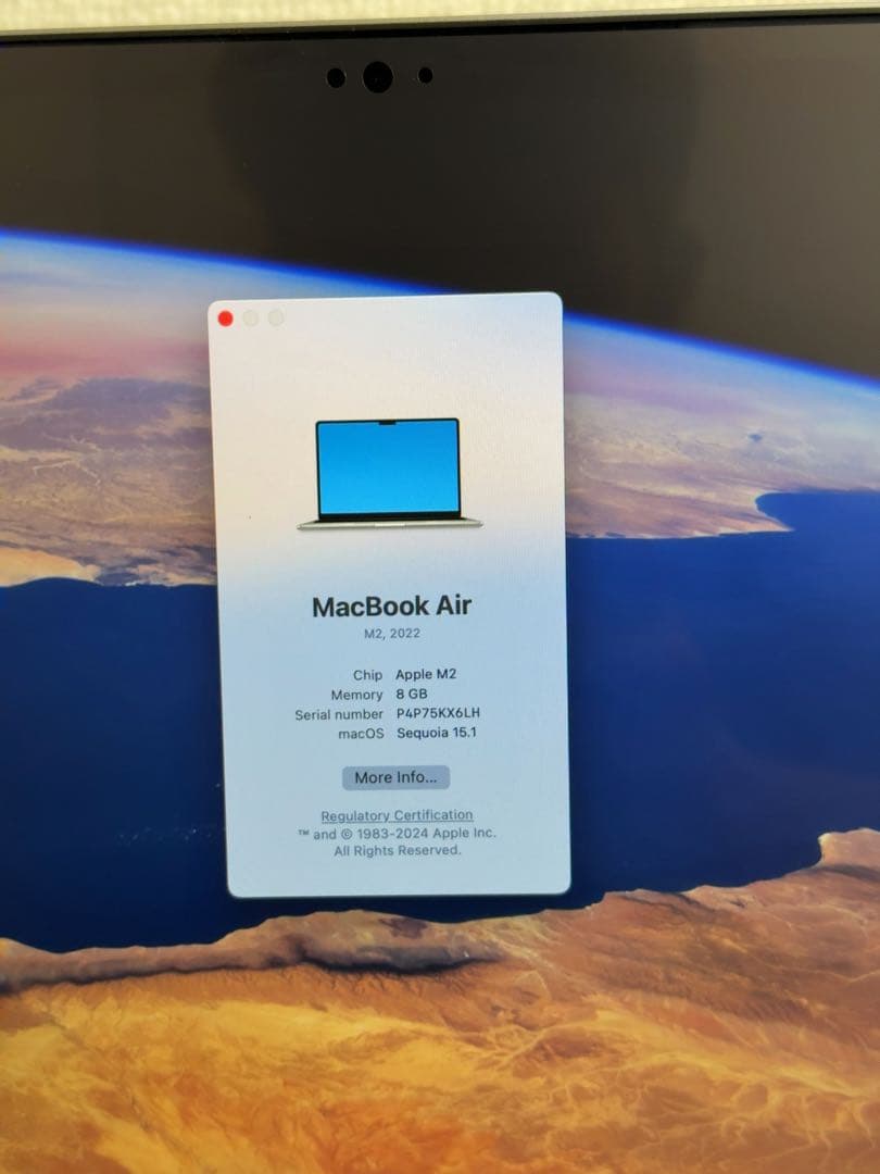 Apple MacBook スペースグレイ M2 8gb 256gb