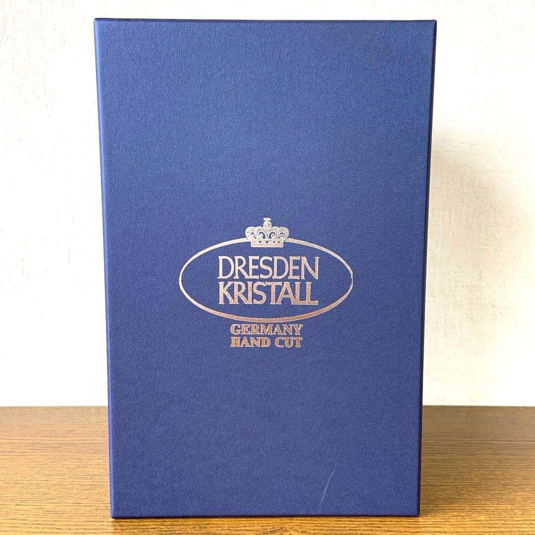 新品 ドイツ製 ドレスデン クリスタル ガラス 切子 花瓶 フラワーベース