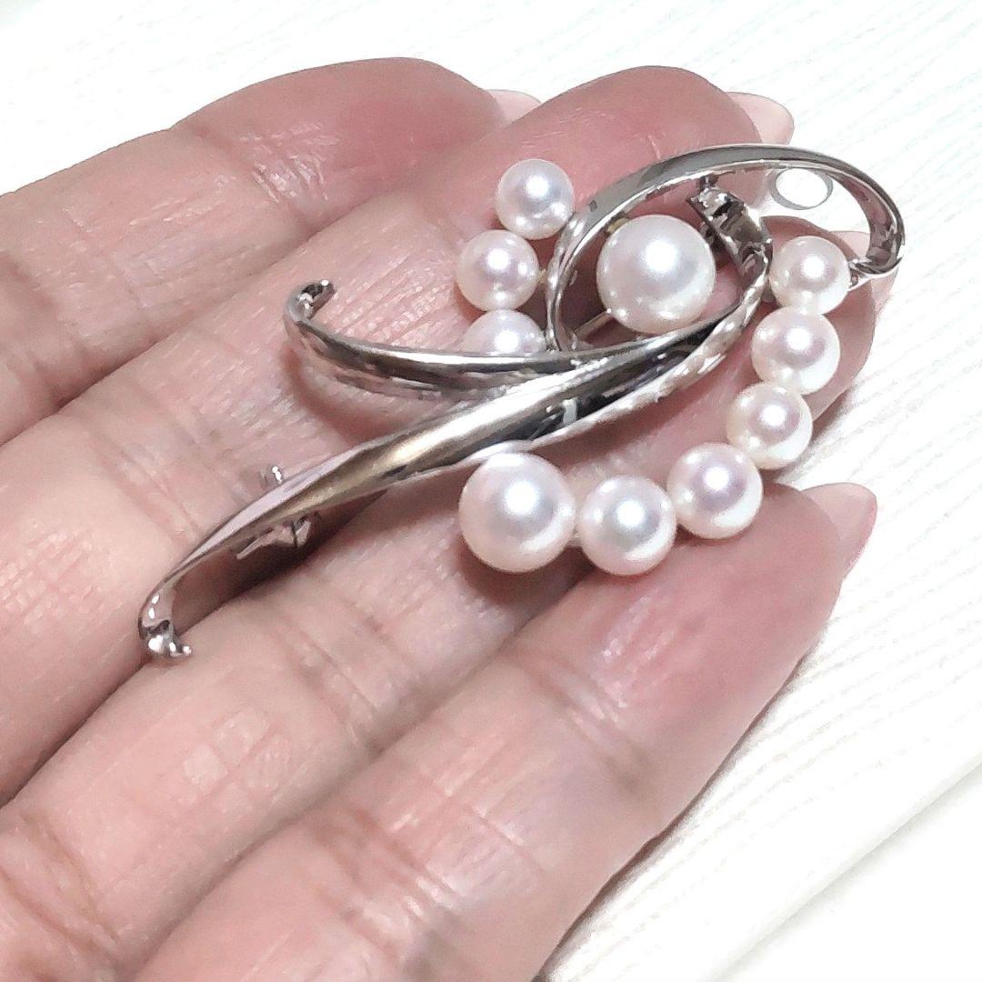 新品同様♡MIKIMOTO♡ミキモト♡絶品♡アコヤ真珠♡ブローチ♡シルバー