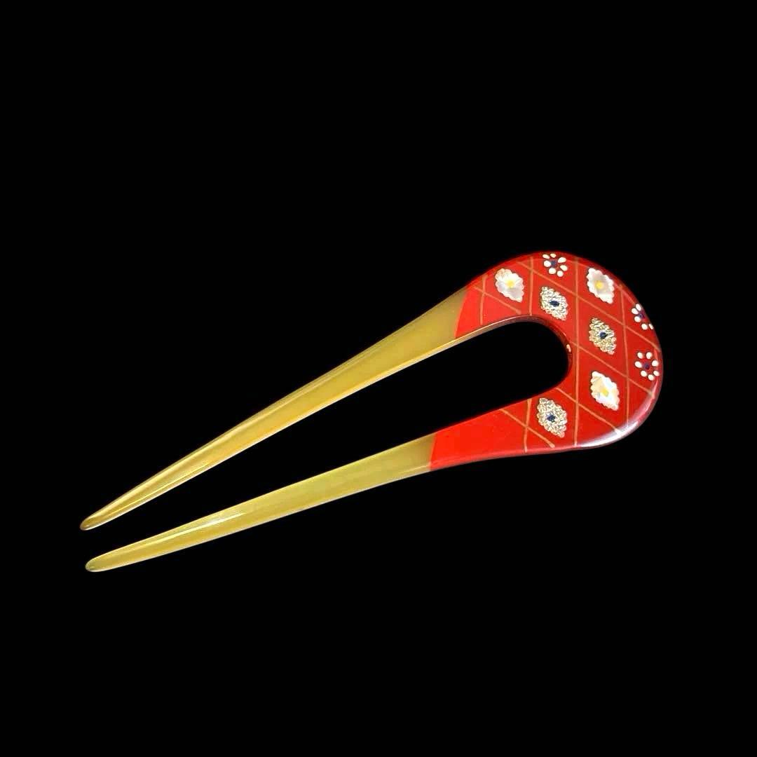 勝山髪飾り 七五三 7歳 (赤) 紅葉