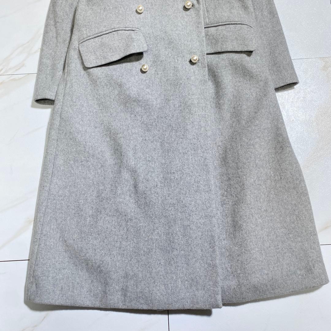 完売品♡ジャスグリッティ ウール パールボタンチェスターコート バックベルト