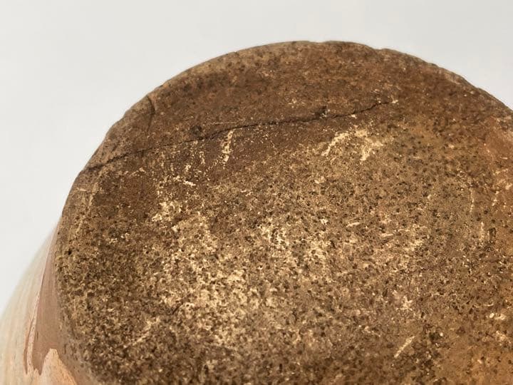 骨董　古美術　権兵衛焼　水指　出雲　楽山　伊羅保　黄伊羅保　枇杷　茶道具　塗蓋