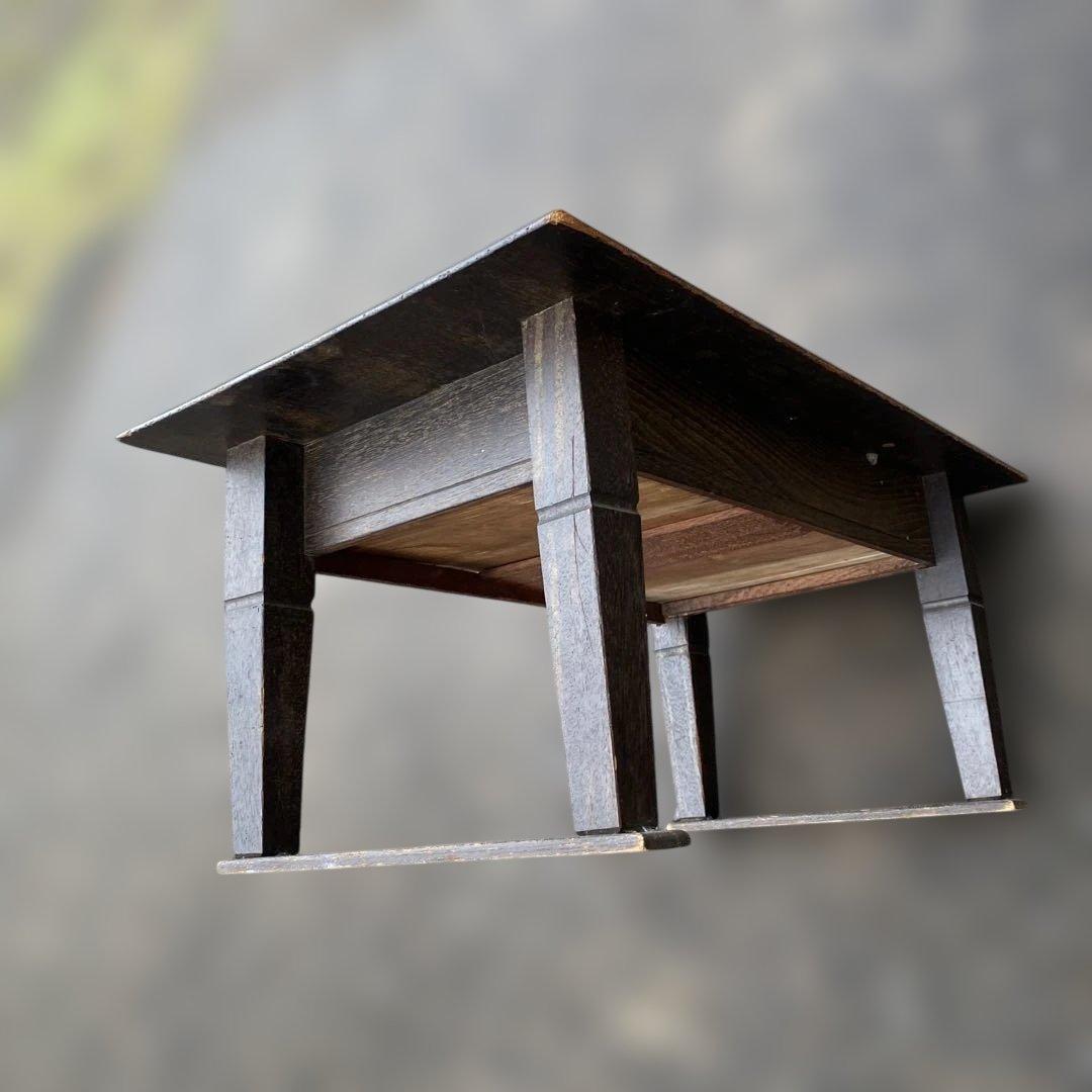 木製文机 引き出し付き ダークブラウン　昭和レトロ　古民具