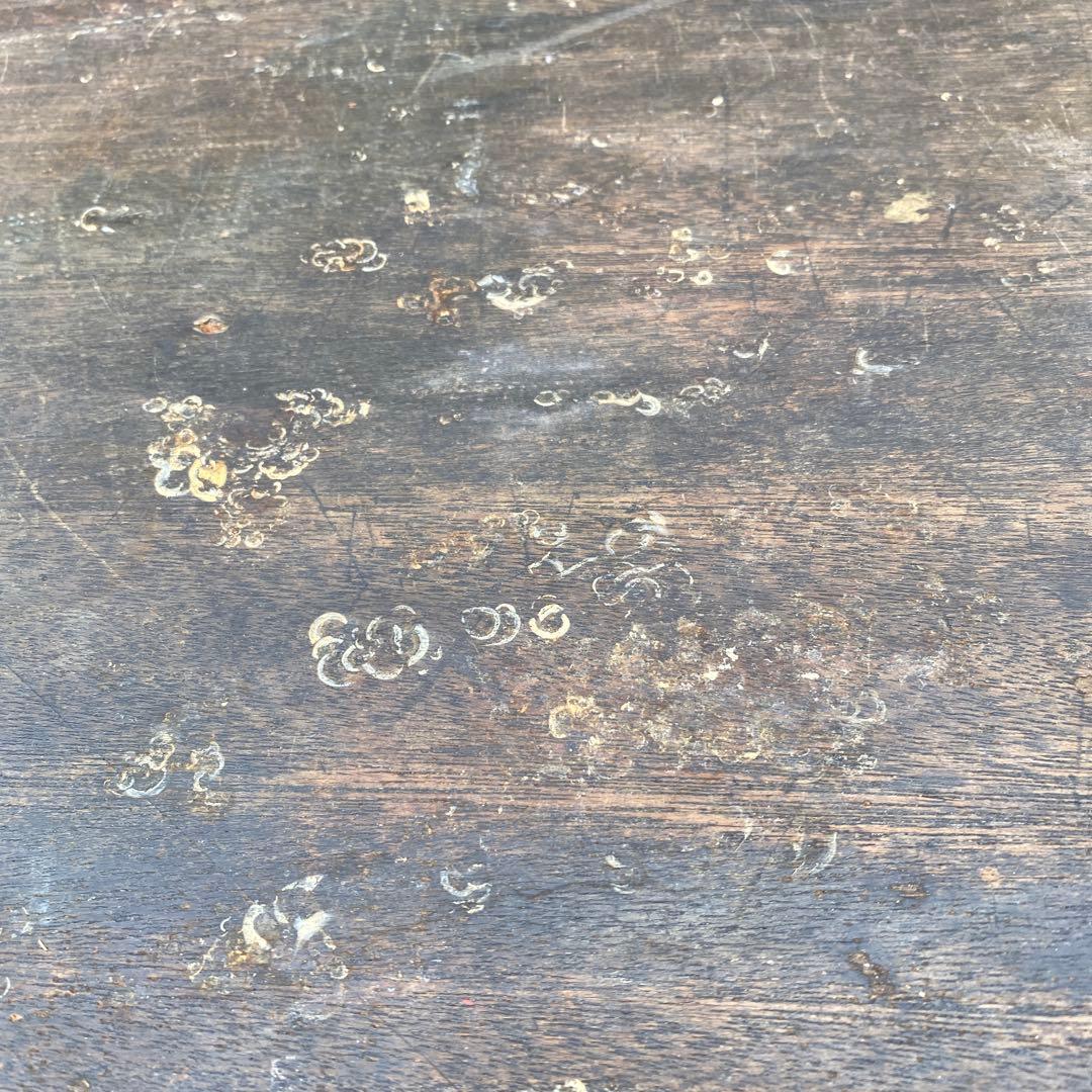 木製文机 引き出し付き ダークブラウン　昭和レトロ　古民具