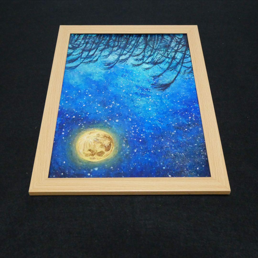 油絵 油彩 油彩画 絵 絵画　【お月見のススキ】