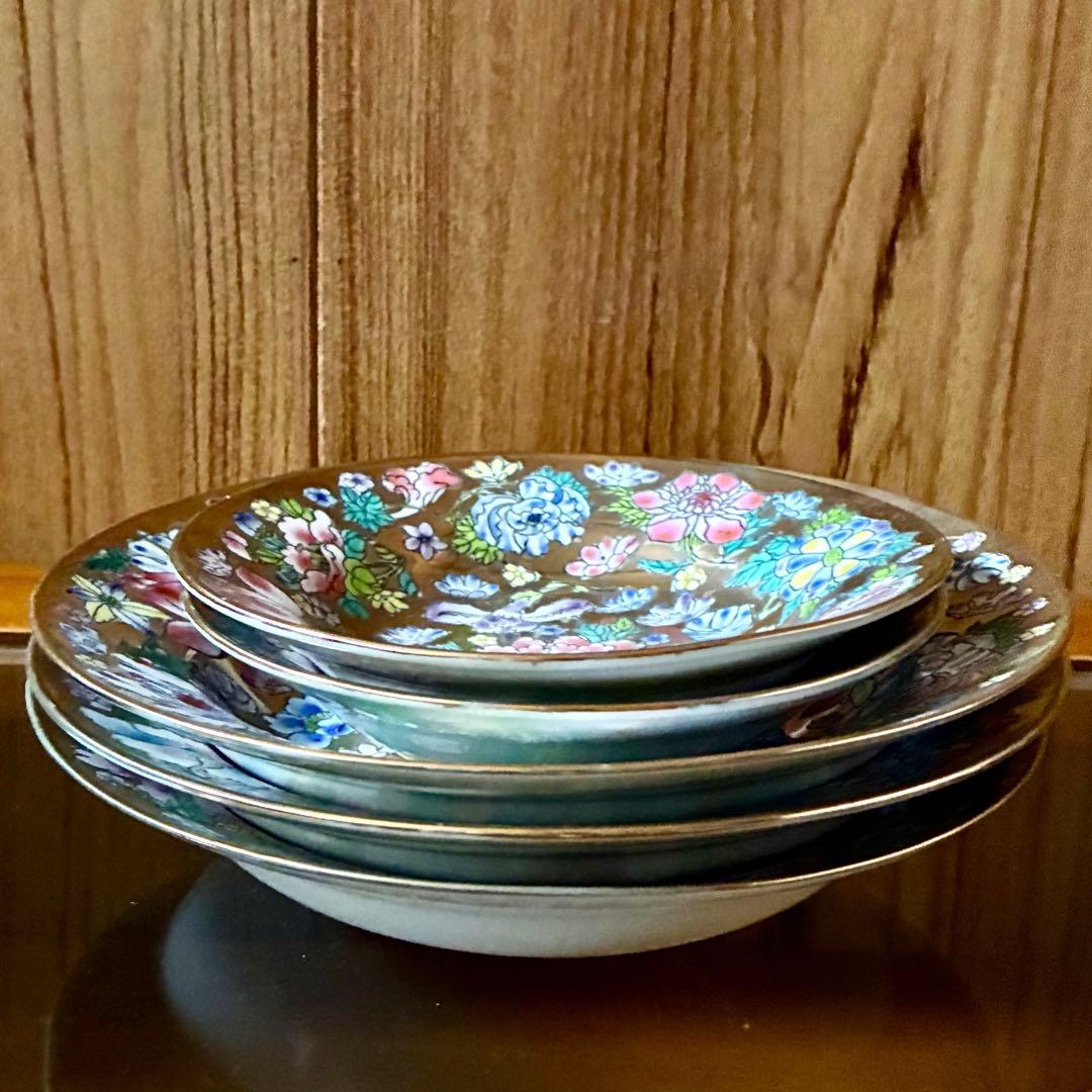 新品未使用　景徳鎮　金彩　絵付け　色絵金彩　ゴールド　食器　皿　12点セット