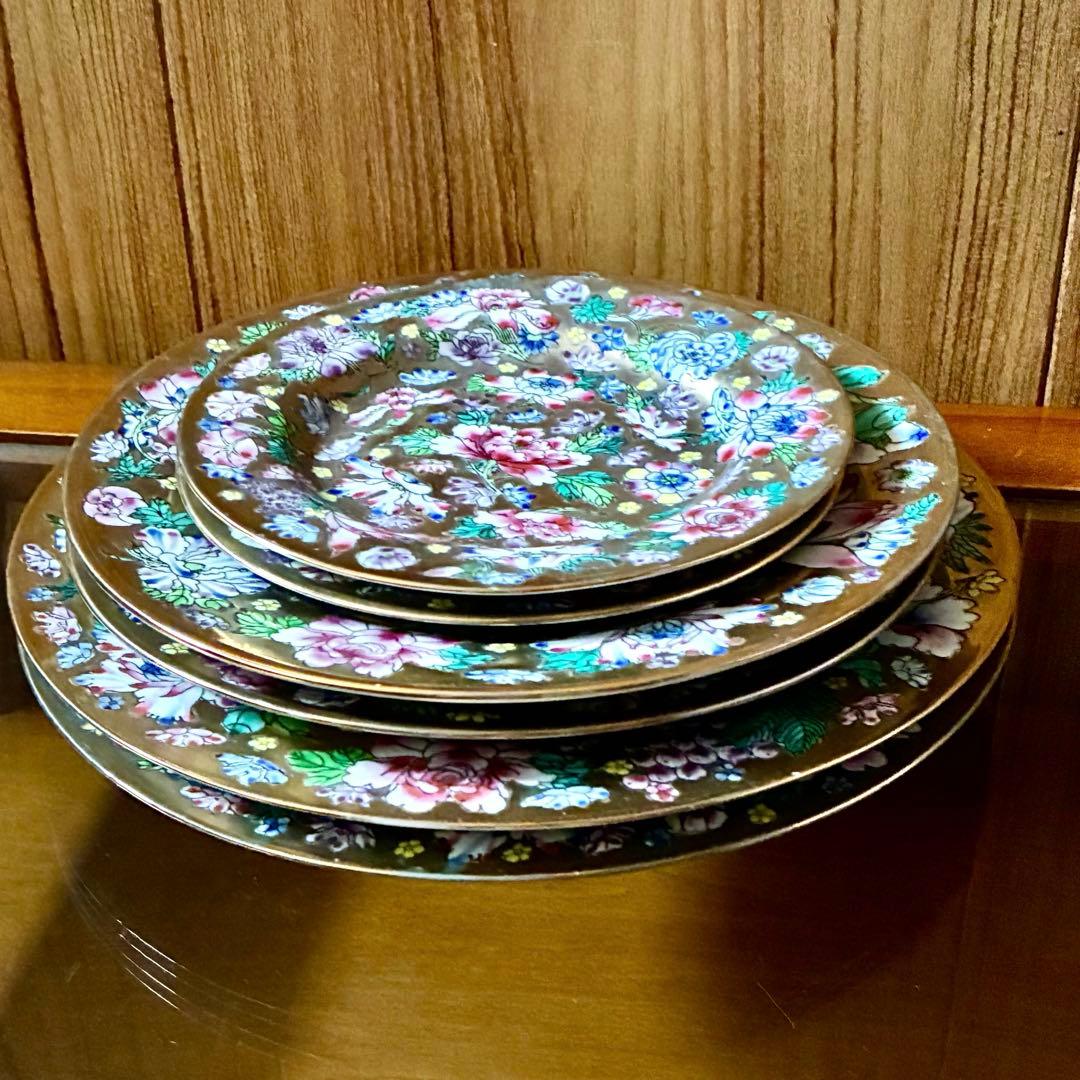 新品未使用　景徳鎮　金彩　絵付け　色絵金彩　ゴールド　食器　皿　12点セット