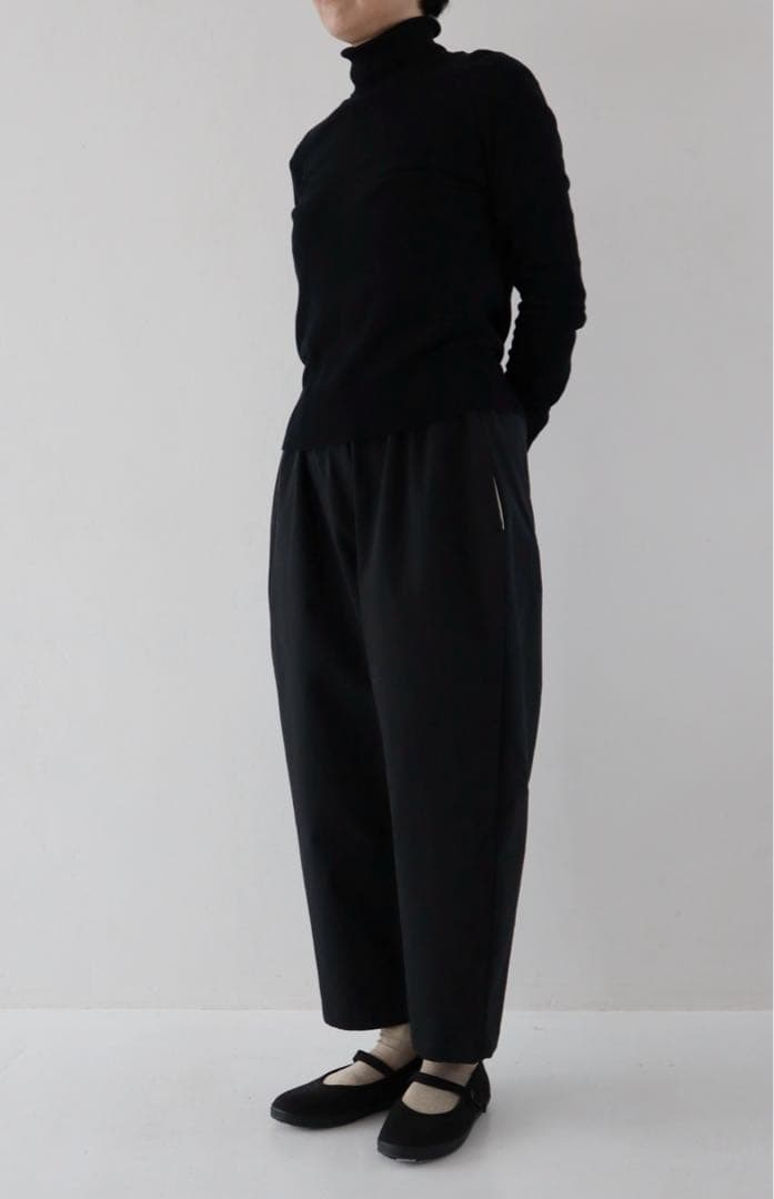 pot and tea 綿絹パンツ 黒