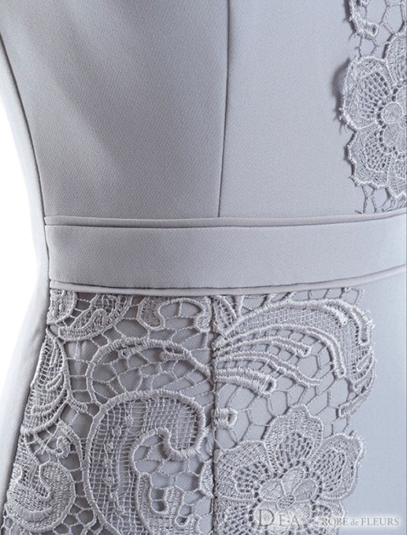 ケミカルレース×アシンメトリーキャバドレス(DE2858)