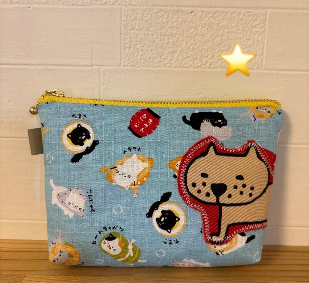 感謝価格　SALE 猫柄　巾着袋　人気　小物入れ　おやつ入れ　ハンドメイド
