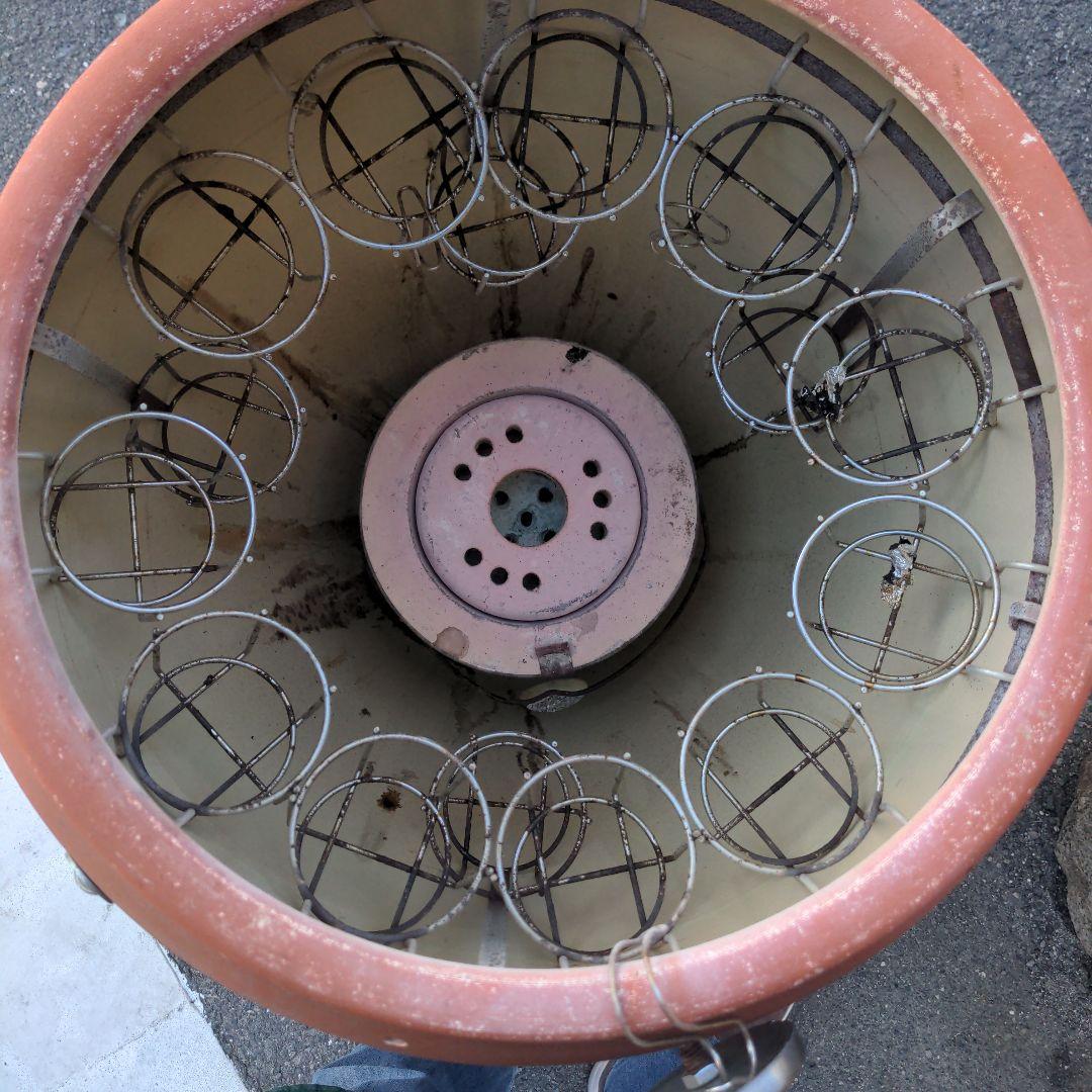 焼き芋　信楽焼つぼ焼き芋 (かご付き七輪付きキャスター込み・のぼり付き)