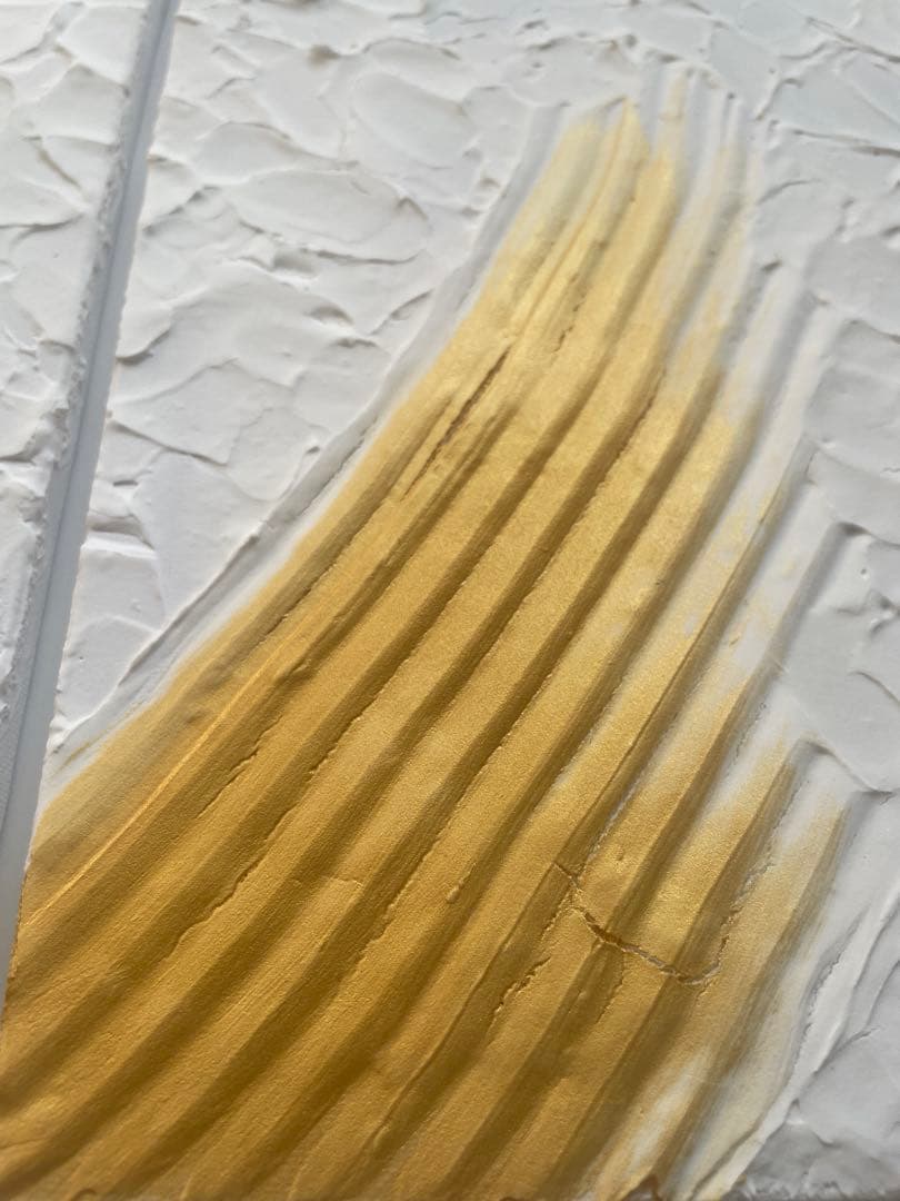 白とゴールドのテクスチャーアート 抽象画/現代アート/モダン/パネル/絵画/金