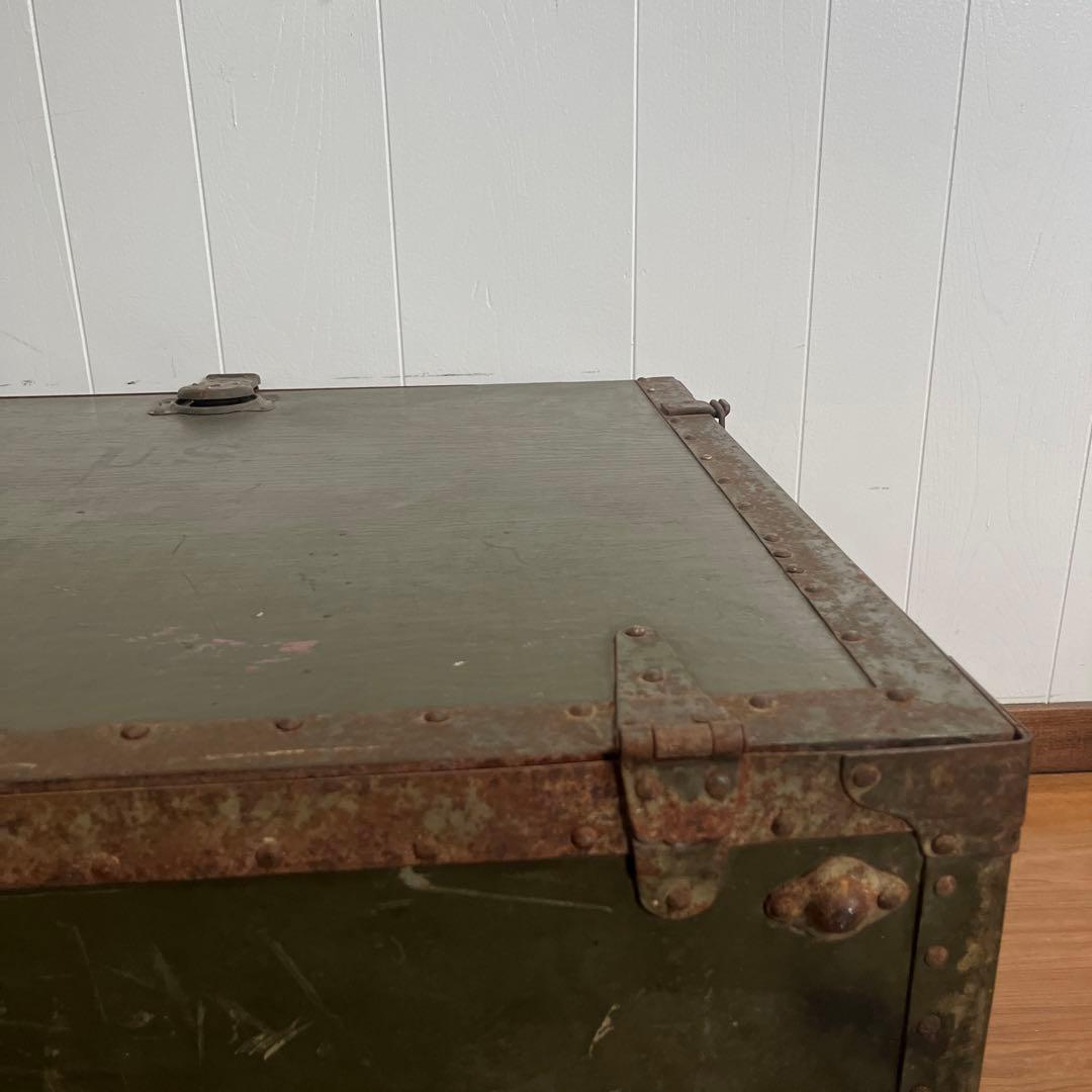 米軍　実物　US 木製　トランク　特大　送料無料