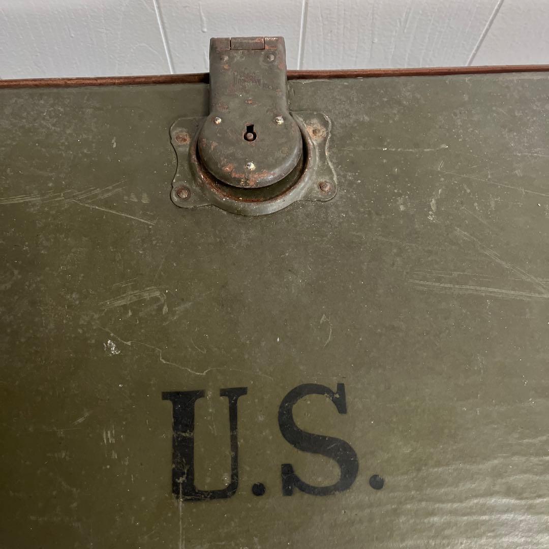 米軍　実物　US 木製　トランク　特大　送料無料