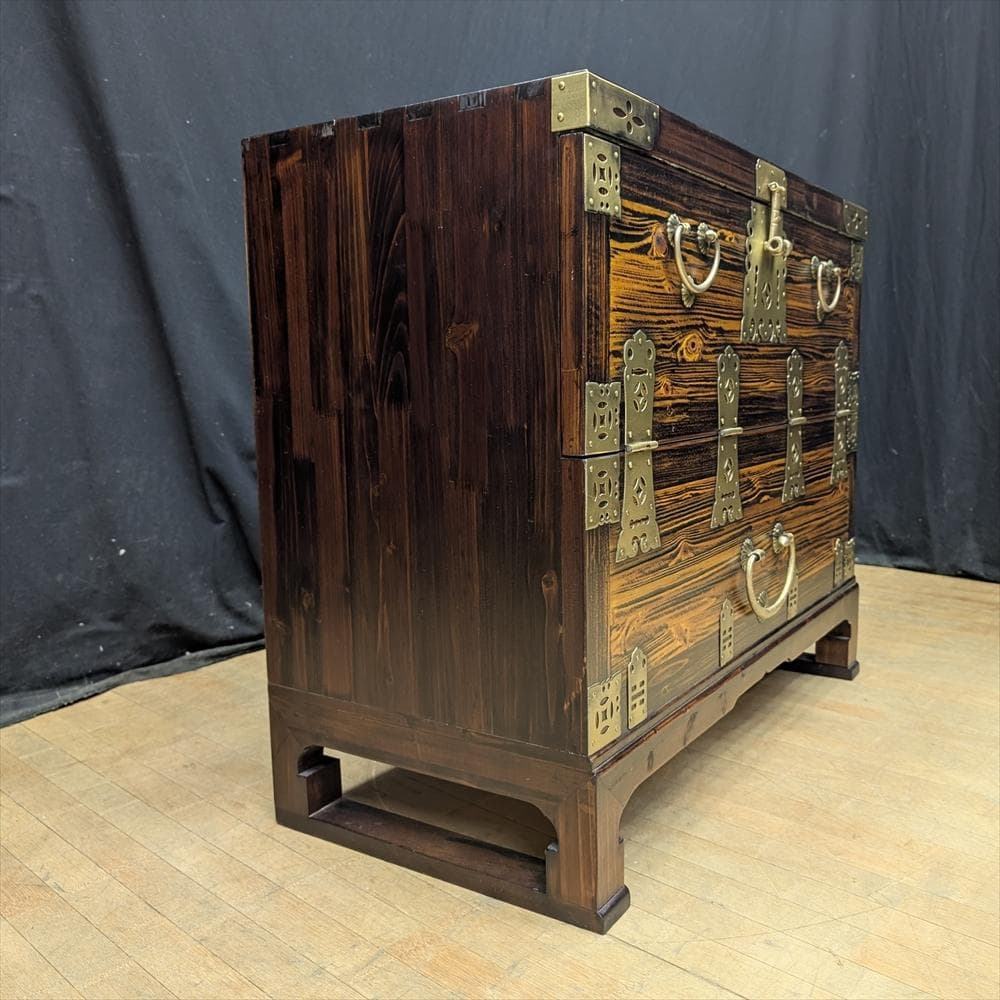 李朝家具　バンダジ　時代箪笥　朝鮮家具　半閉櫃　収納　整理　引き出し　民藝