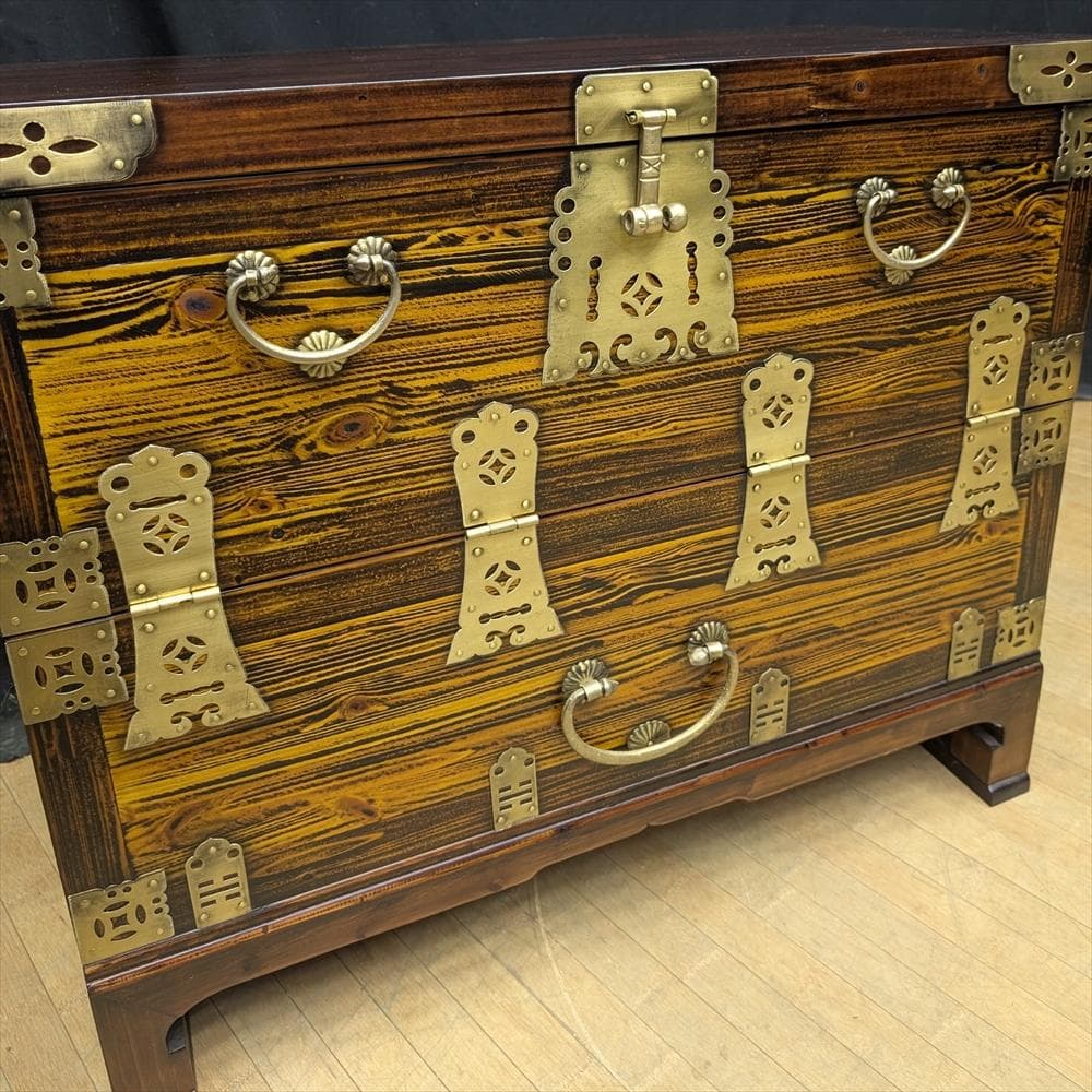 李朝家具　バンダジ　時代箪笥　朝鮮家具　半閉櫃　収納　整理　引き出し　民藝