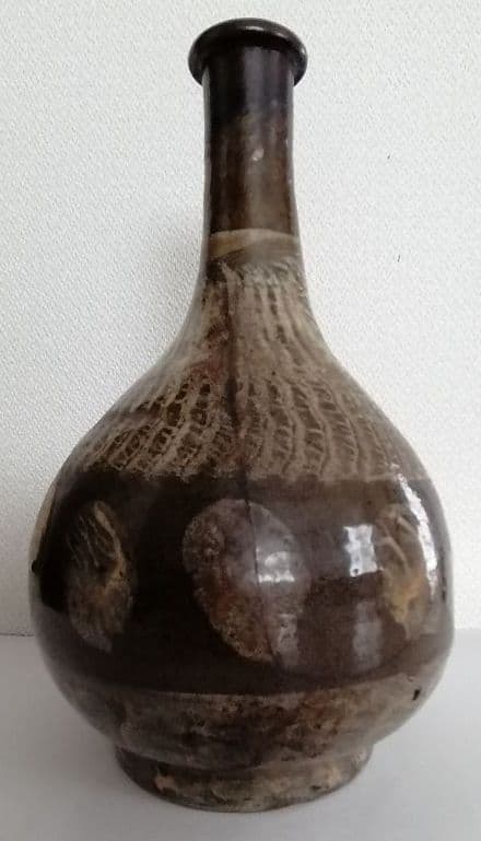 中期唐津　打ち刷毛目文瓶