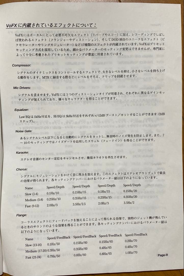 DOD VoFX ボーカルエフェクター