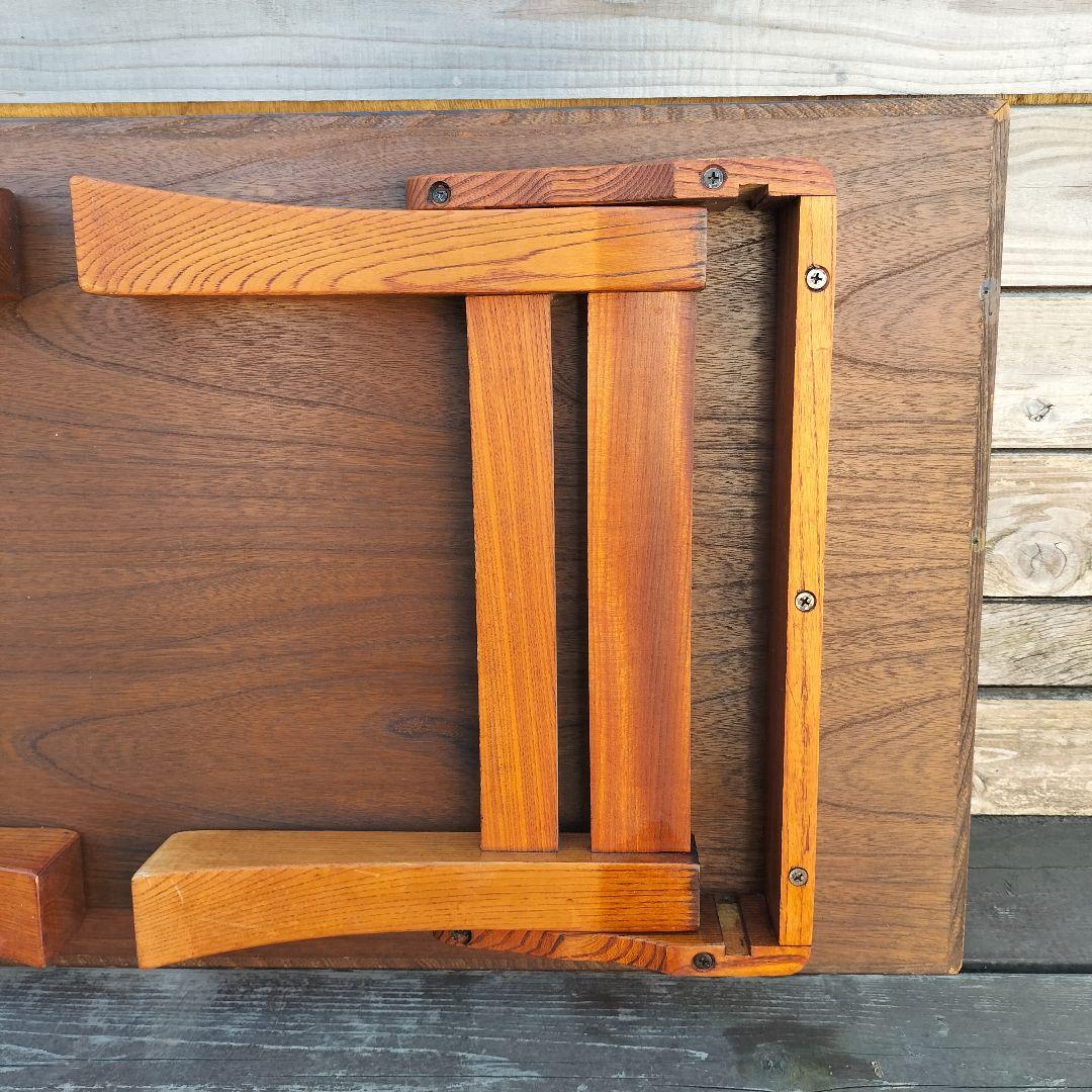 M♦アンティーク　欅　二月堂　折り畳みコーヒーテーブル　センターテーブル