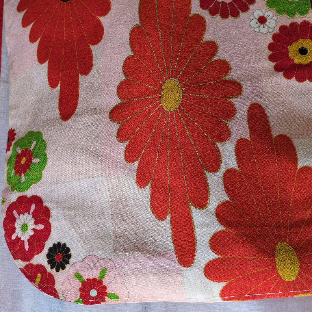 七五三７歳アンティーク着物と丸帯、帯揚げ帯締めしごき（長襦袢付き）