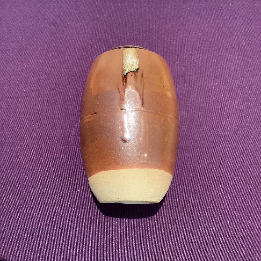 【茶道具】高取焼 肩衝茶入 鬼丸雪山作