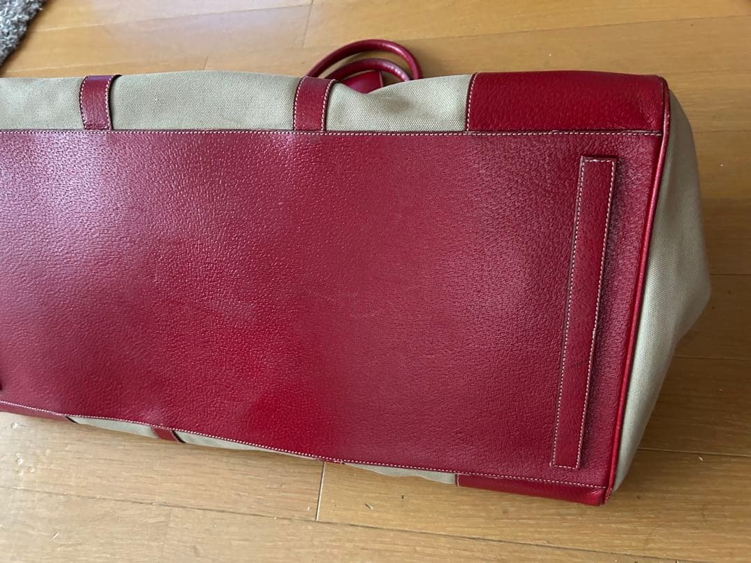 V*e様 PRADA ボストンバッグ ベージュ/赤 約70cm