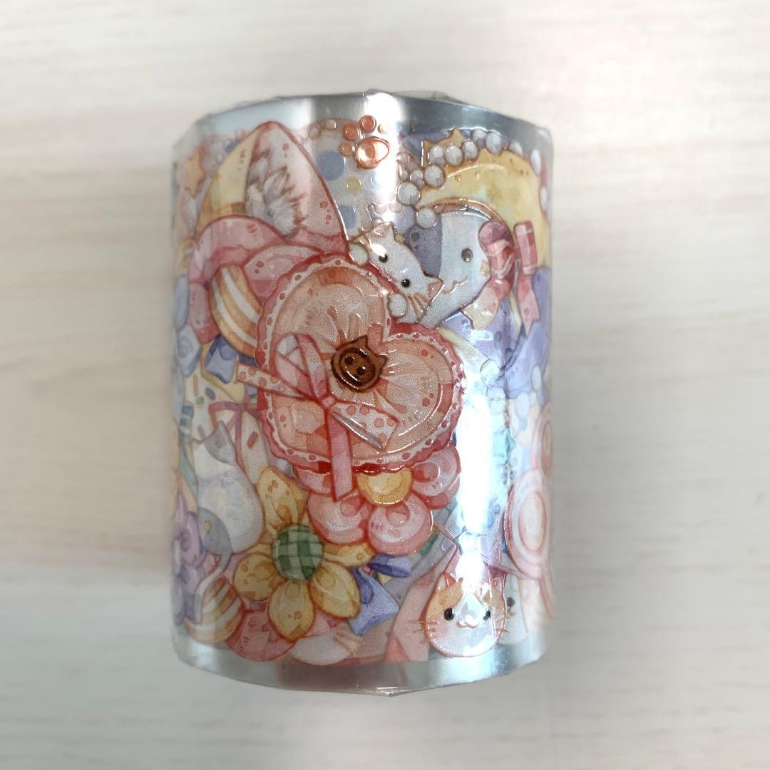 M1140.茶犁 猫咪抱枕 マスキングテープ 水晶PET