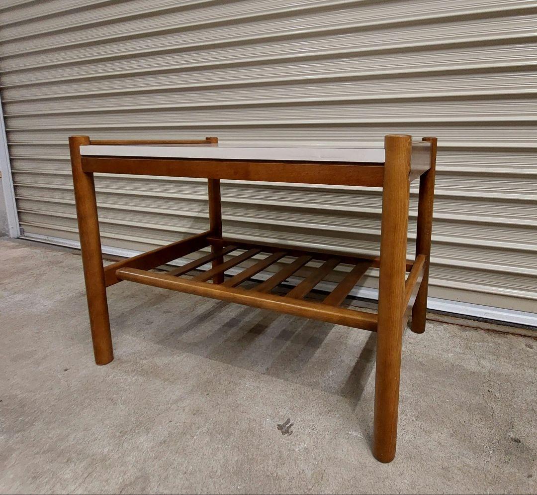 オールドカリモク 白天板 カフェテーブル ローテーブル サイドテーブル 古家具