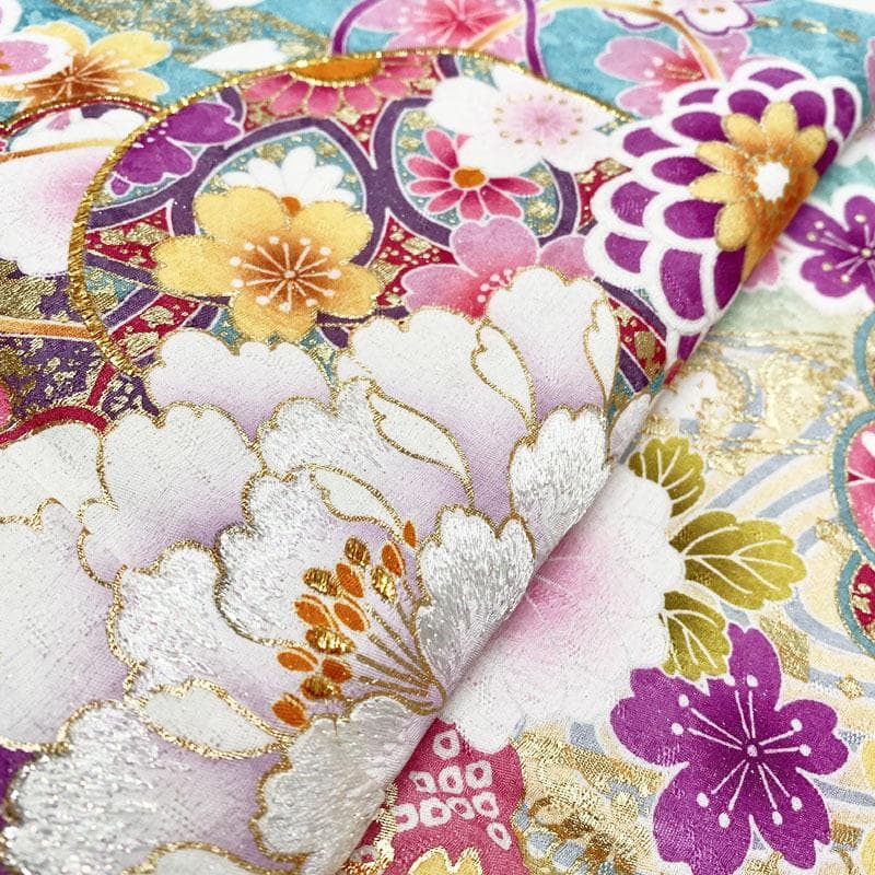 512z23☆かわいい！振袖 銀通し 古典柄 ラメ刺繍 金彩☆美品 成人式結婚式