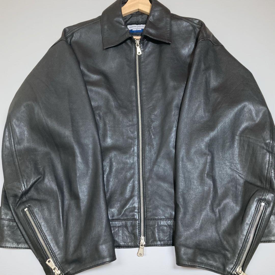 ！美品！　メゾンスペシャル　レザーブルゾン　ブラック　0 廃盤品