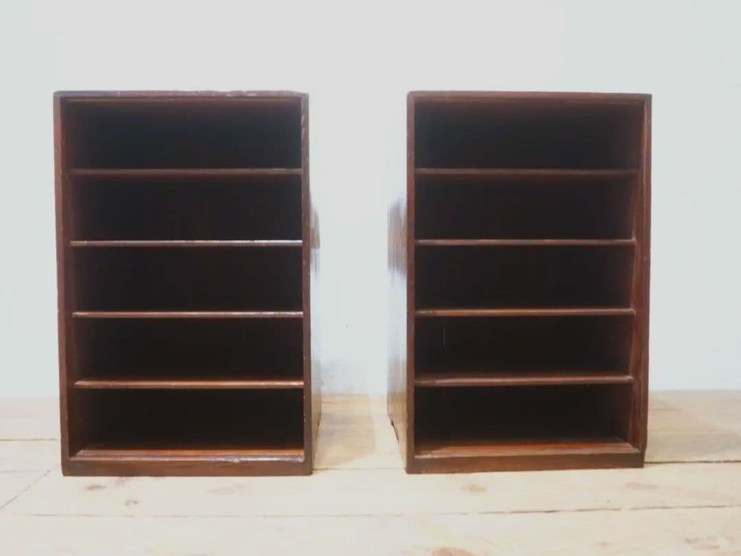 1216 2台セット　レトロな収納棚　飾り棚　本棚　ケース　古家具　アンティーク