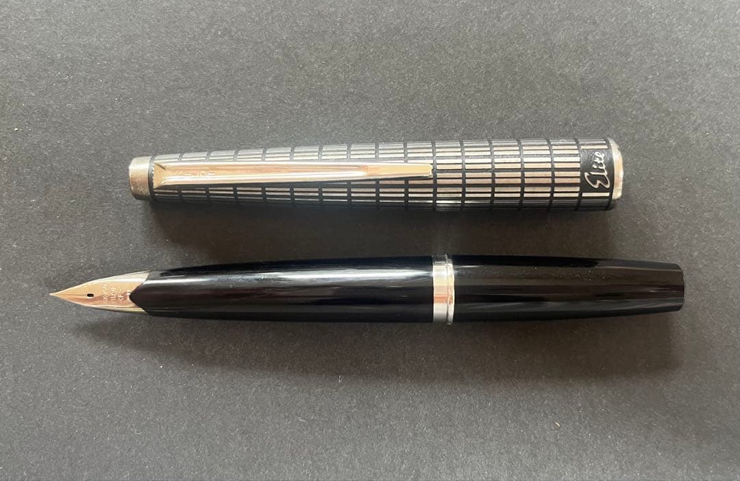 パイロット エリート万年筆 格子柄18K-750 PILOT F