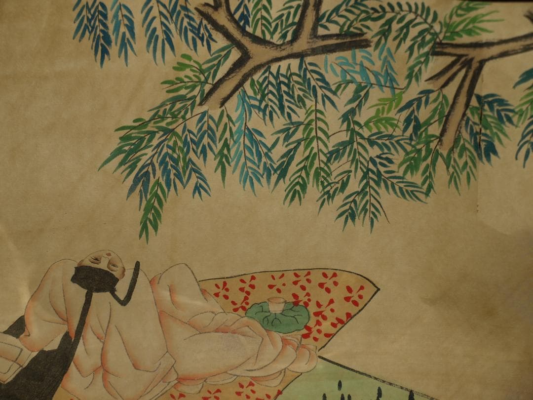 中国清時代の人物図　肉筆絵　激安骨董品 古美術 BD092A2-3