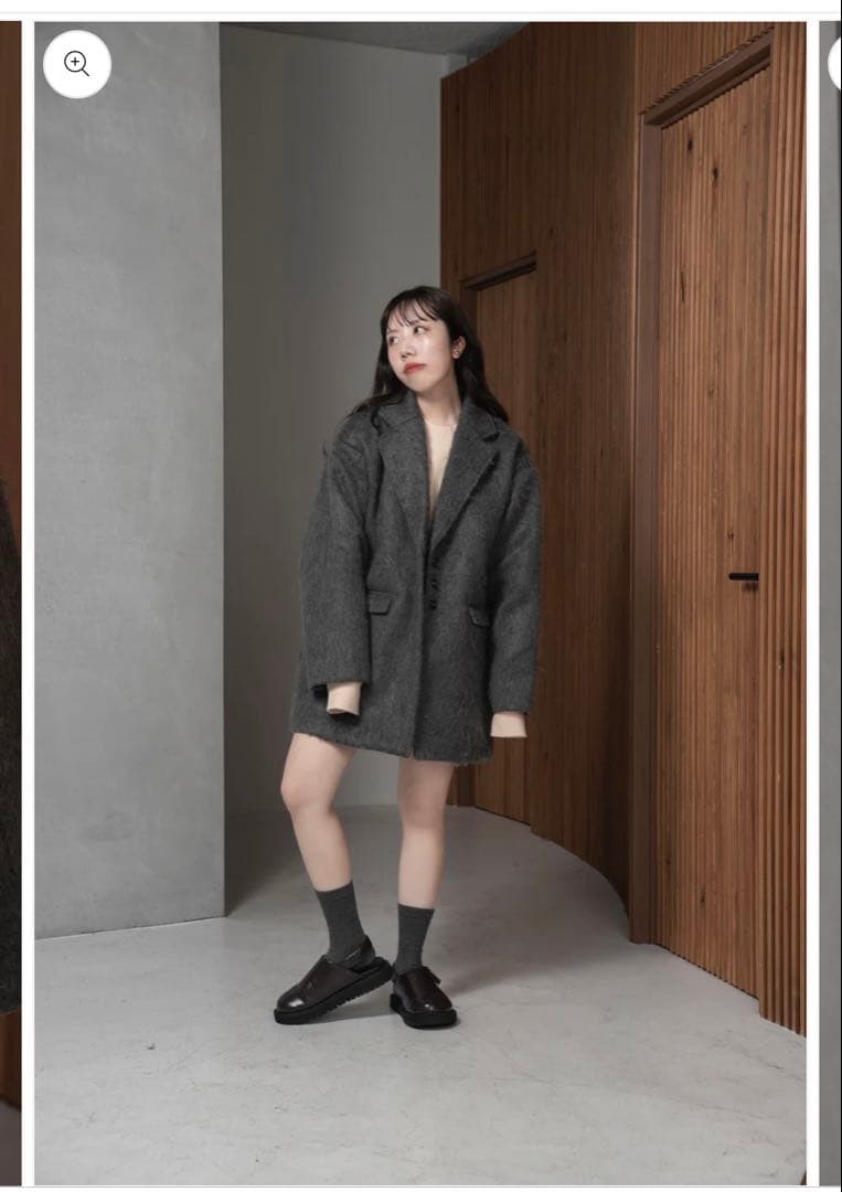 lawgy シャギーアクセントボタンジャケットコート