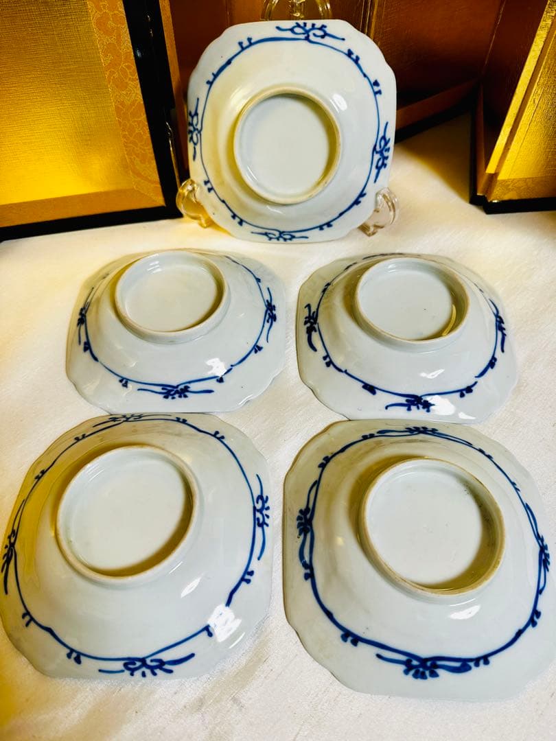 古伊万里　骨董　角皿　5枚