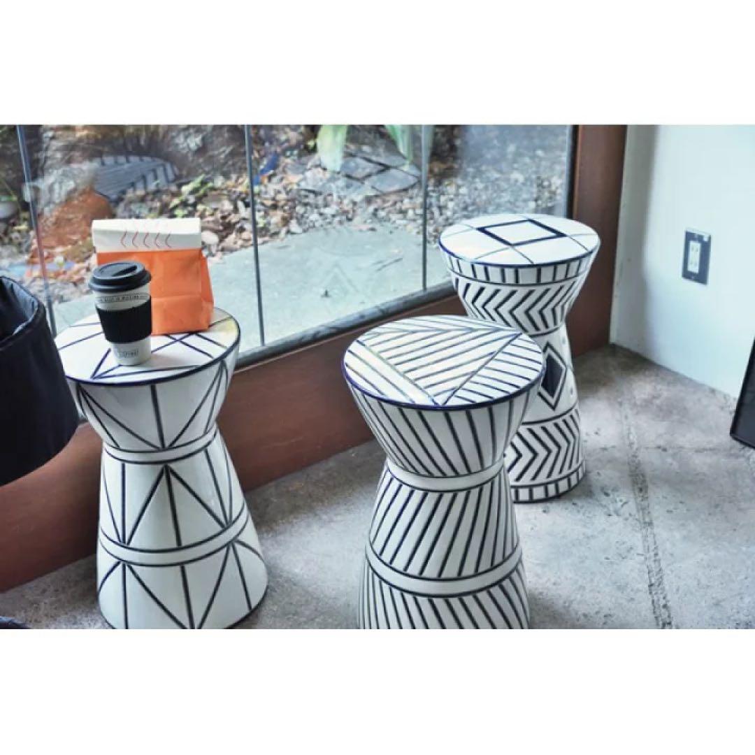 北欧 モダン スツール オットマン 陶器製 屋外使用対応