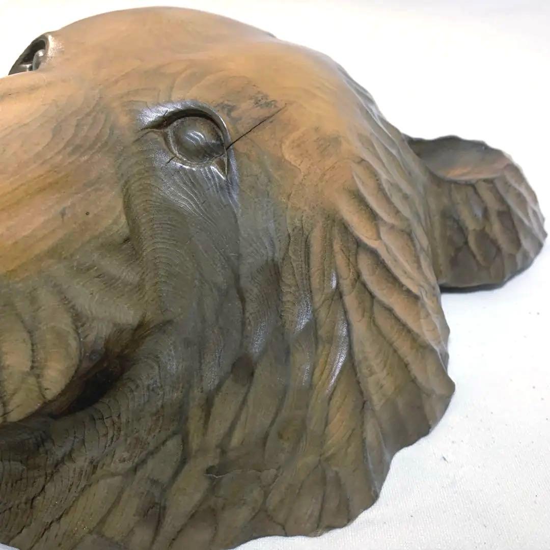 木彫り 熊 縦横約27cm 補修跡あり