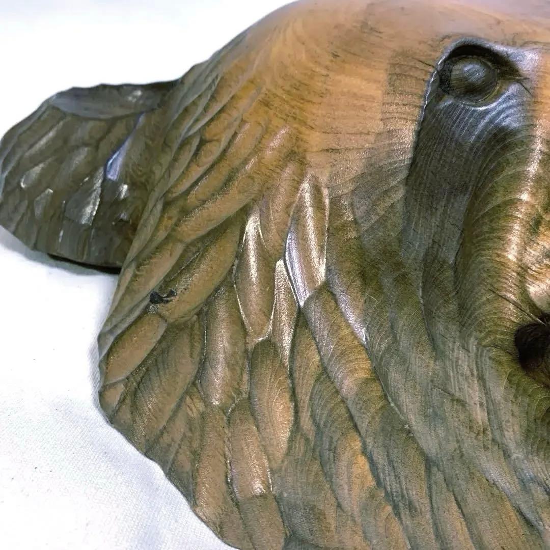 木彫り 熊 縦横約27cm 補修跡あり