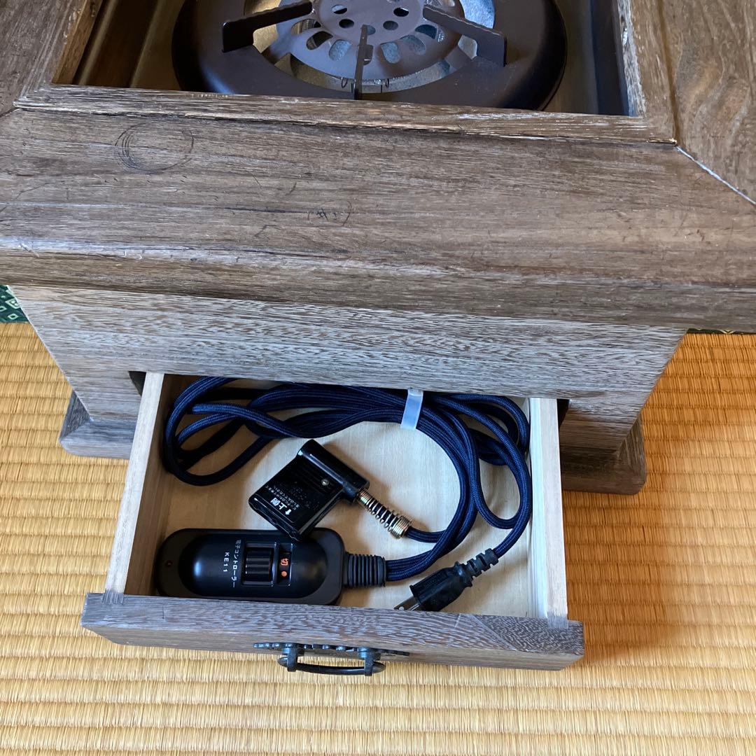 囲炉裏　電気火鉢　桐テーブル　ハロゲンヒーター　日本製