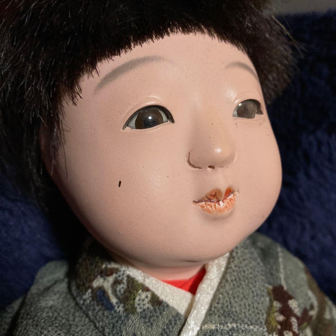 マ様おまとめ　市松人形　2体　男の子と女の子　鳴き　正絹縮緬着物