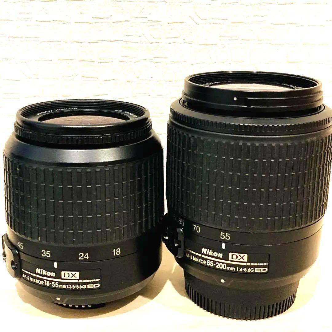 0802 ニコン AF-S Nikkor 18-55 55-200mm セット