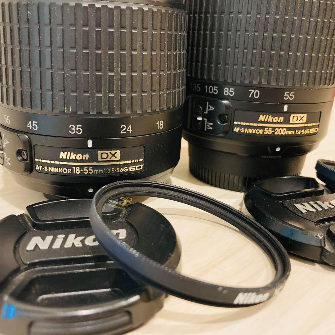 0802 ニコン AF-S Nikkor 18-55 55-200mm セット