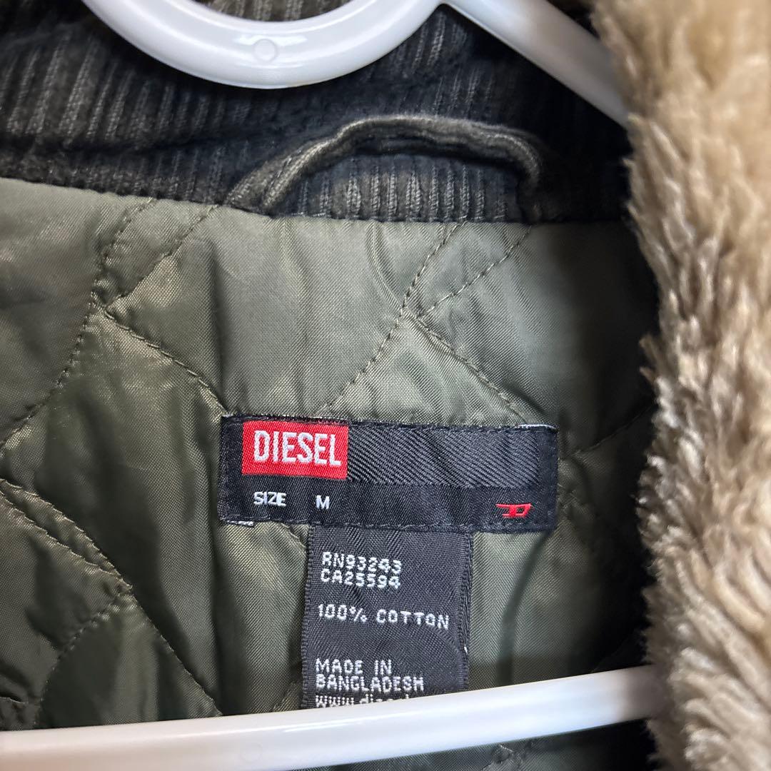 DIESEL ダークグレー ファー付きジャケット M