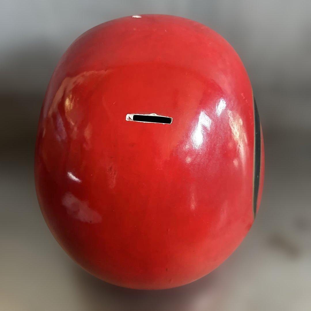 ヴィンテージ希少品‼️陶器ダルマ貯金箱　赤色の達磨 置物