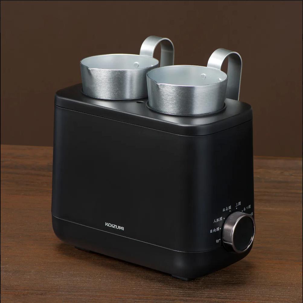 コイズミ 酒燗器 かんまかせ 湯煎タイプ 温度調節 保温機能付き ブラック