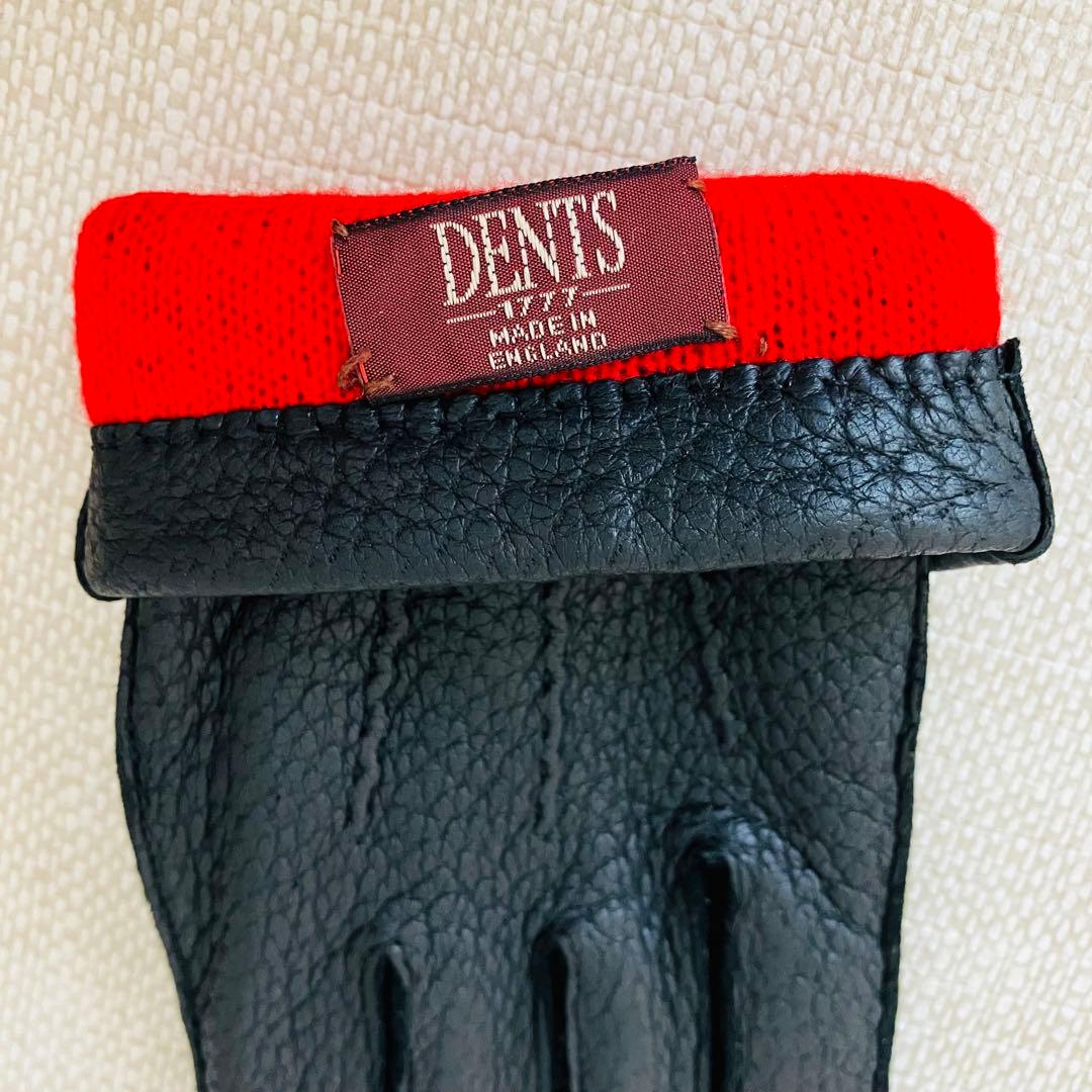 【美品】デンツ ディアスキン グローブ ウールライニング レッド レザー 8.5