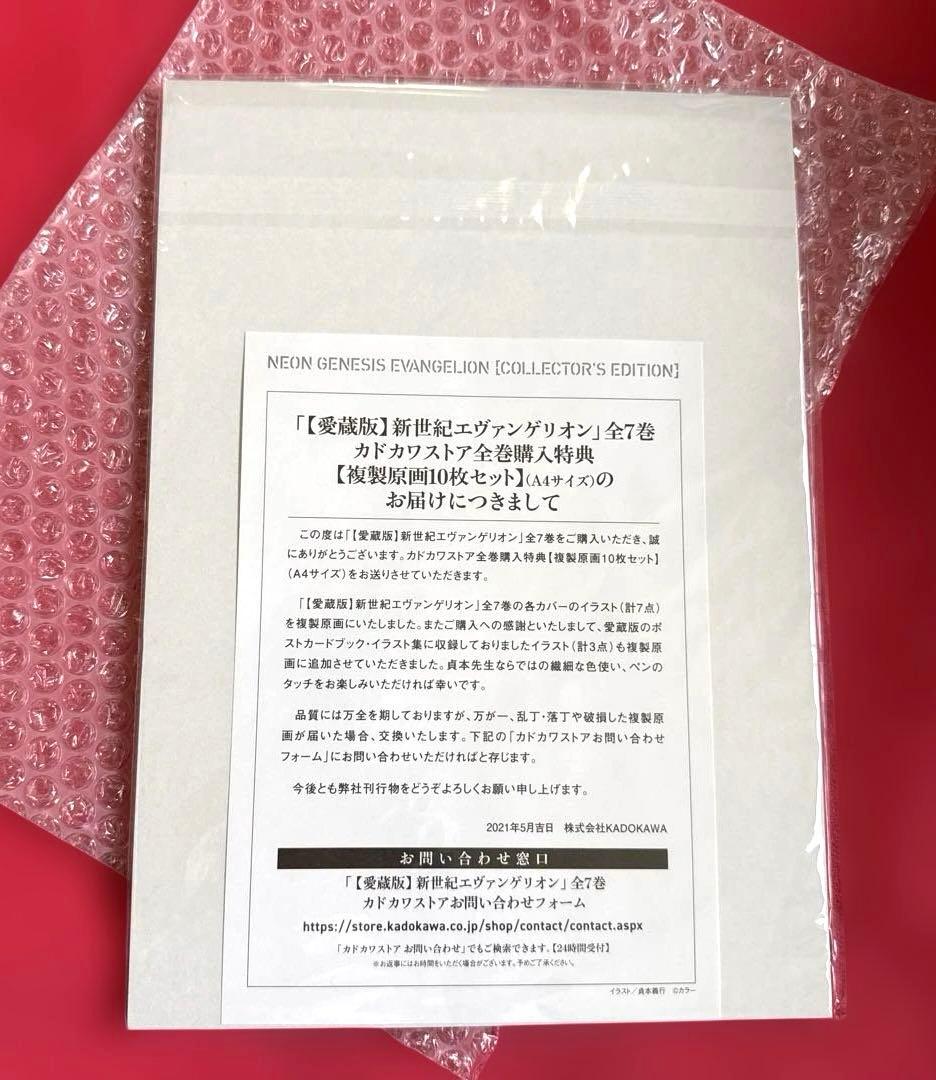 愛蔵版　新世紀エヴァンゲリオン　複製原画10枚セット　カドカワストア特典