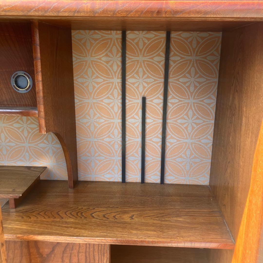 昭和レトロ 欅材 茶箪笥 ガラス扉 サイドボード 古家具 古民家 ビンテージ